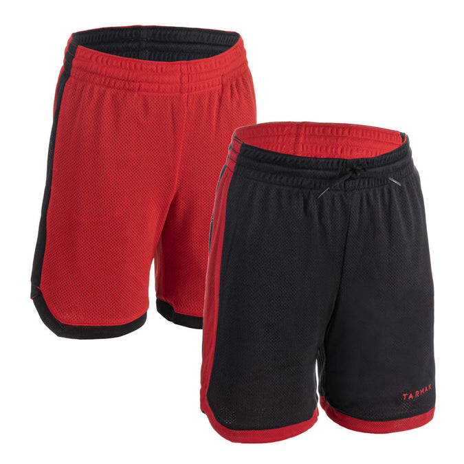 





Boys'/Girls' Intermediate Reversible Basketball Shorts SH500R - Black/Red, photo 1 of 7