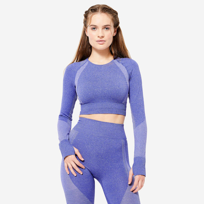 





Long-Sleeved Cropped Seamless Fitness T-Shirt, photo 1 of 6