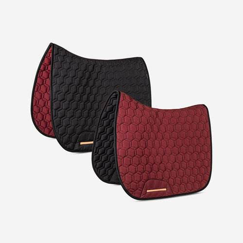 





Reversible Horse Riding Saddle Cloth for Horse and Pony 500 - Black/Burgundy