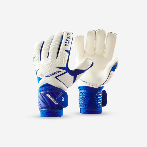 





Adult Football Goalkeeper Gloves F500 Viralto - White/Blue