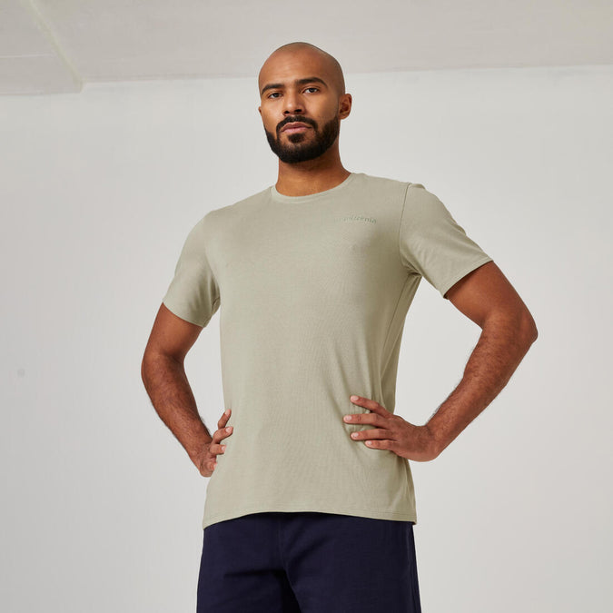 





Men's Short-Sleeved Straight-Cut Crew Neck Cotton Fitness T-Shirt 500 - Glacier, photo 1 of 6