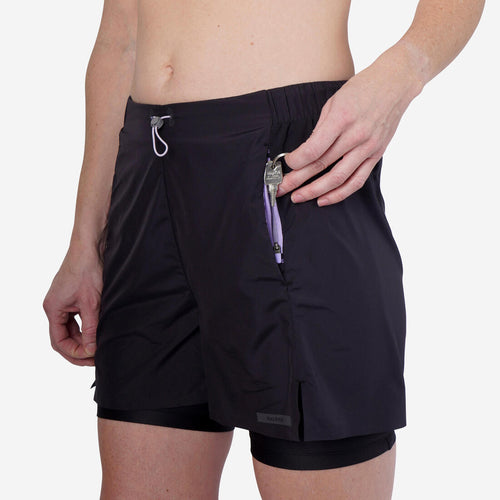 





Women's Running Breathable 2-in-1 Shorts - KIPRUN Run 500 Dry Black