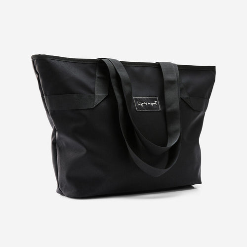 





25 L Leather Look Sport Tote Bag - Black