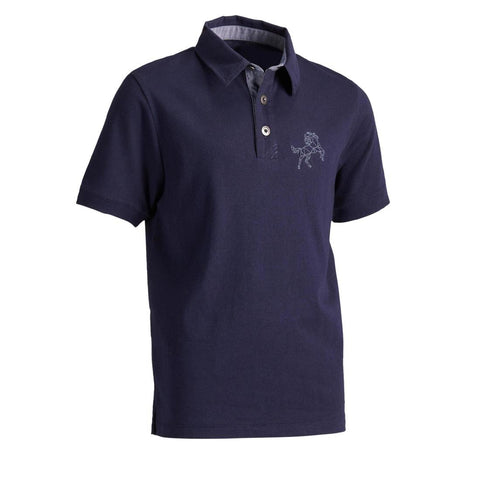 





140 Boys' Horse Riding Short-Sleeved Polo Shirt