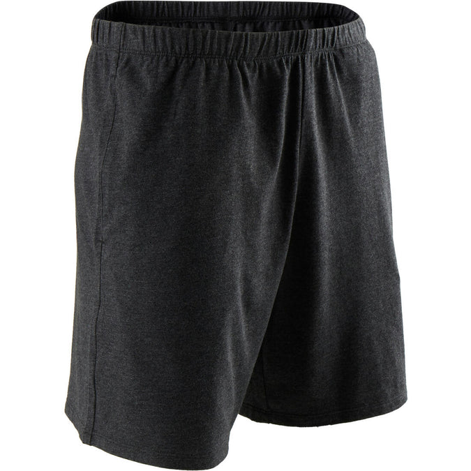 





Men's Short Straight-Cut Cotton Fitness Shorts 100 With Key Pocket, photo 1 of 6