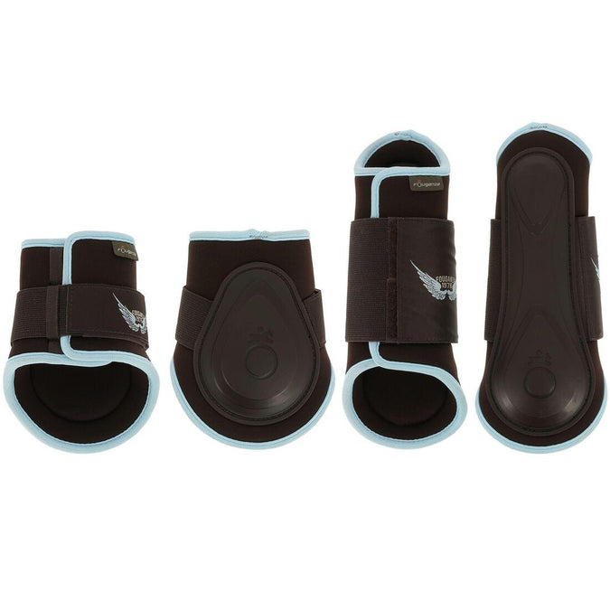 





Soft Horse Riding Set of 2 Boots + 2 Fetlock Boots Horse & Pony - Brown/Sky Blue, photo 1 of 8