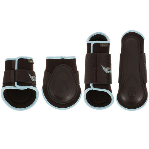 





Soft Horse Riding Set of 2 Boots + 2 Fetlock Boots Horse & Pony - Brown/Sky Blue