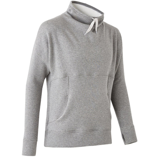 





Women's Brushed Jersey/Faux Fur Yoga Relaxation Sweatshirt - Grey/Beige