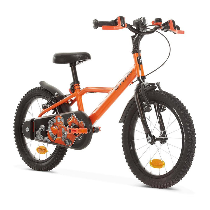 Kids 16 inch chain guard easy braking bike orange Decathlon Lebanon