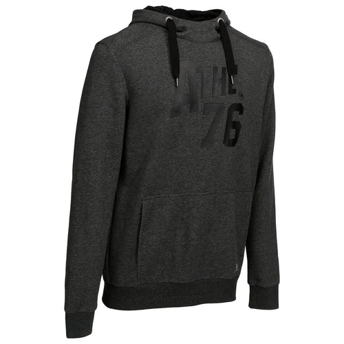 





Warm Hooded Fitness Print Sweatshirt - Dark Mottled Grey