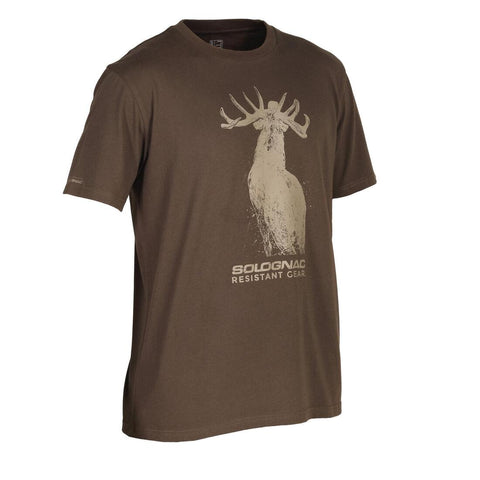 





Men's Hunting Short-sleeved Cotton T-shirt - 100 green boar