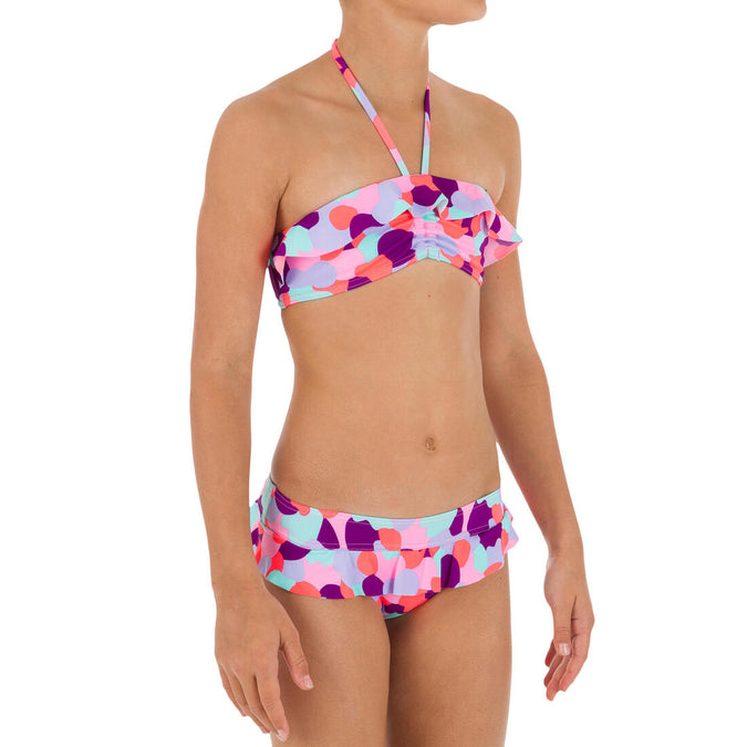 





Girls' Two-Piece Ruffle Bandeau Bikini Swimsuit - Camo Pink, photo 1 of 11