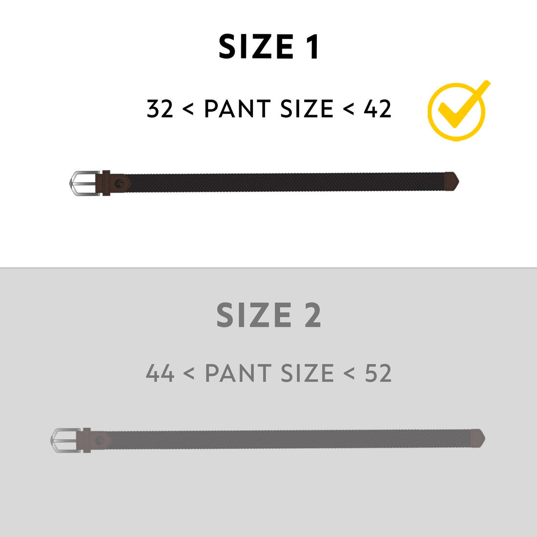 Grey adult size 1 stretchy golf belt