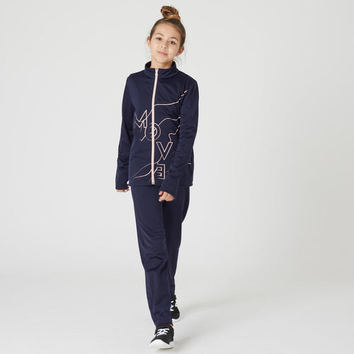 





Kids' Breathable Synthetic Tracksuit Gym'y - Pink Top/Navy Bottoms