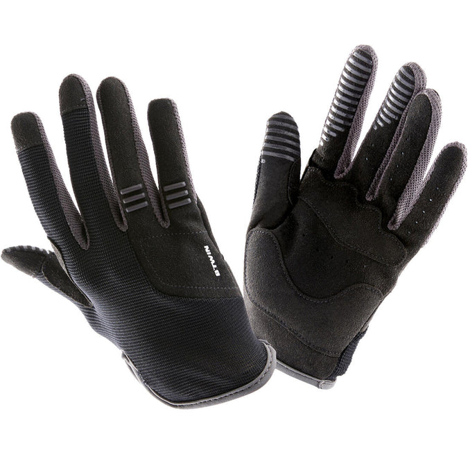 





Kids' Long Cycling Gloves - Black/Grey, photo 1 of 4