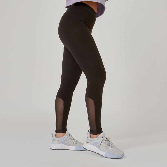 





Stretchy High-Waisted Cotton Fitness Leggings with Mesh, photo 1 of 6