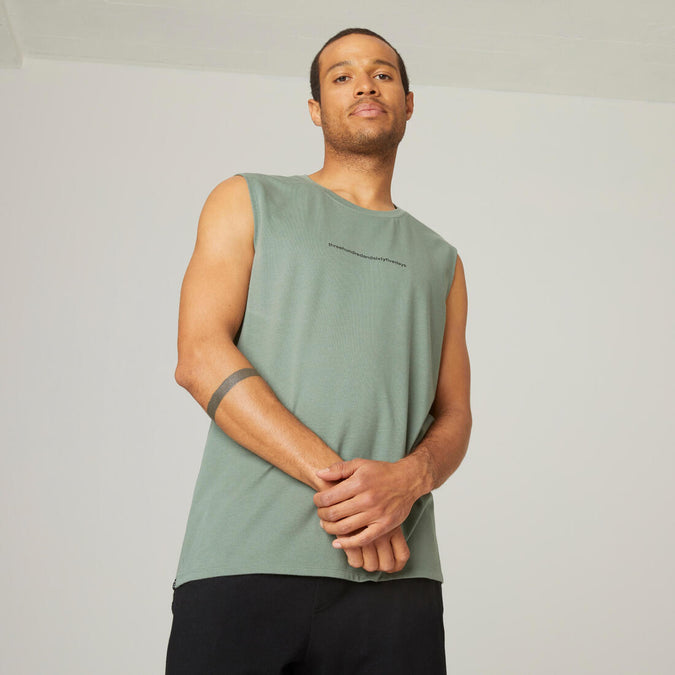 





Men's Crew Neck Straight-Cut Cotton Fitness Tank Top 500 With Pattern, photo 1 of 6