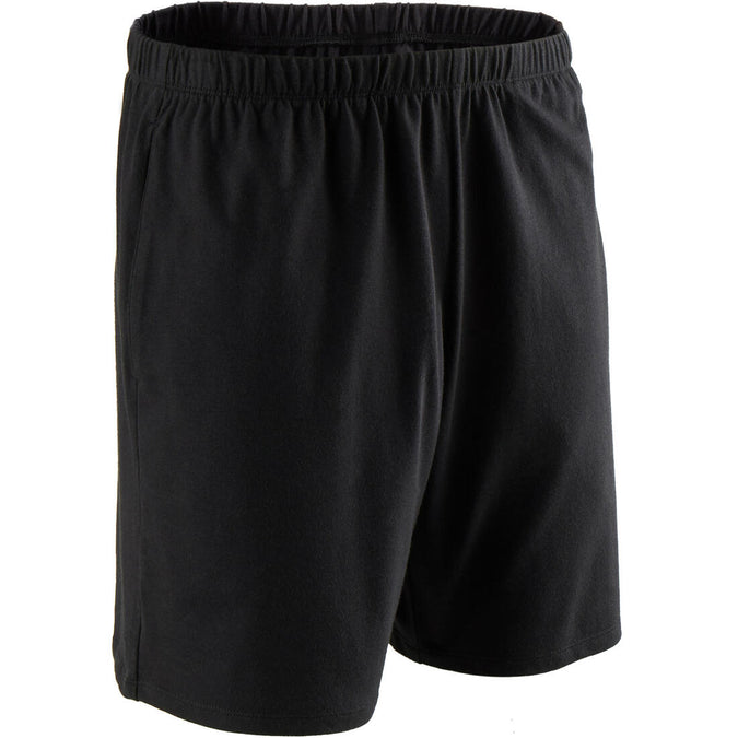 





Men's Short Straight-Cut Cotton Fitness Shorts 100 With Key Pocket, photo 1 of 6